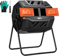 VIVOSUN Outdoor Tumbling Composter Dual Rotating Batch Compost Bin 43 Gallon Orange Door