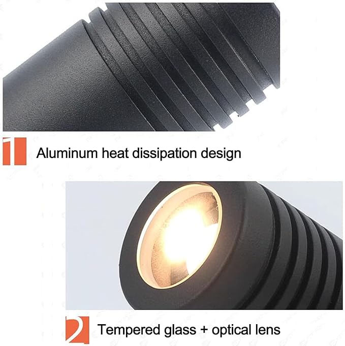Spotlight - LED Beam Light Wall Lamp Landscape LightingOutdoor Ground LED Landscape Lights 180° Adjustable Bracket Long-Distance Beam Spotlight Easy Installation(Warm White3W)