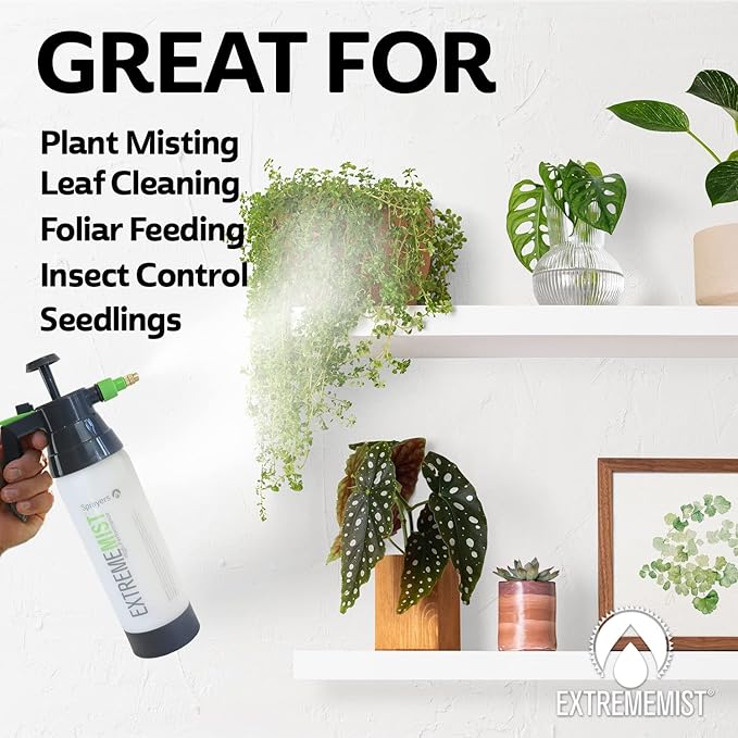 ExtremeMIST High-Performance Garden Sprayer - Ultimate Plant Mister &amp Spray Bottle for Plants - Horticultural Hand Pump Sprayer with Adjustable Brass Nozzle - Outdoor &amp Indoor Plant Humidifier