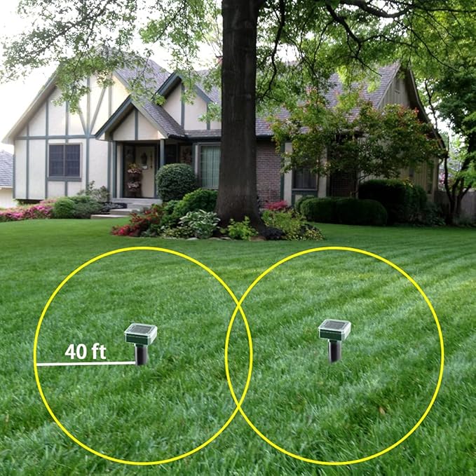 Mole Repellent Solar Powered -10 Packs Gopher Repellent Ultrasonic Solar Powered Sonic Mole Deterrent Stakes Snake Groundhog Repellent for Yard Garden Lawn