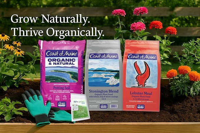 Coast of Maine BH1000 Bar Harbor Container Potting Soil 1 cf with My Garden Pool 7-in-1 Soil Test Strips 20 ct. and Claw Gardening Gloves