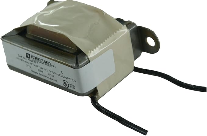 ROBERTSON 3P10072 04827P AM Fluorescent Magnetic Ballast for 1 CFT5W/G23 CFT7W/G23 CFT9W/G23 or CFQ9W/G23 CFL Lamp Preheat Start 277Vac 60Hz Normal Ballast Factor NPF