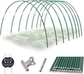 Garden Hoops Kit for Raised Beds 40pcs Fiberglass Greenhouse Hoops Row Cover Hoops for Insect Netting Frost Cover Shade Cloth with Ground Stakes Clips