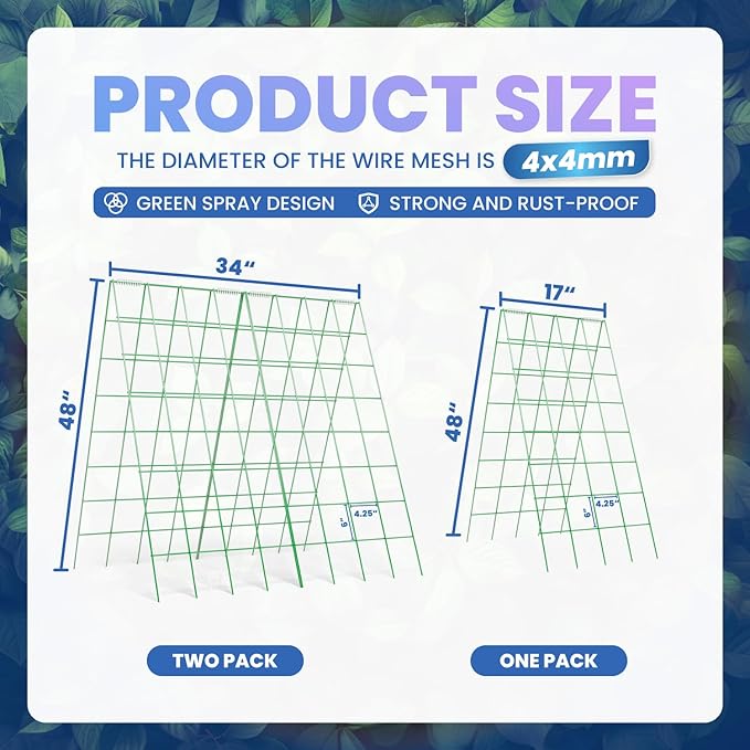 Cucumber Trellis Garden Trellis for Vegetables34 W X 48 A-Frame Garden Trellis for Climbing Plant OutdoorsMetal Raised Garden Bed with Trellis Plant Support Clips for Vegetable Flower