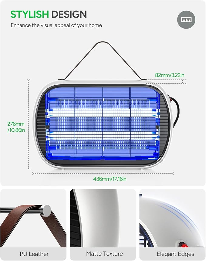 Buzbug Bug Zapper Indoor for 5000 Sq. Ft. 20W Instant Electric Mosquito Zapper High-Voltage Fly Zapper Fruit Fly Traps Fly Killer -MA015