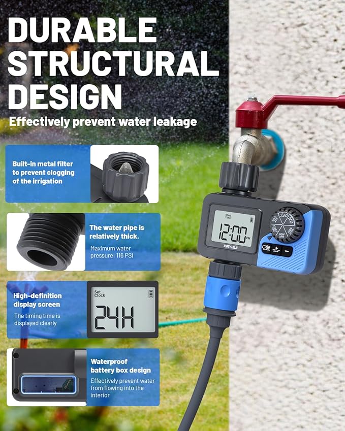 Smart Sprinkler Timer Programmable Garden Smart Hose Watering System Equipment for Garden Automatic Irrigation for Yard/Lawn 1 Outlet