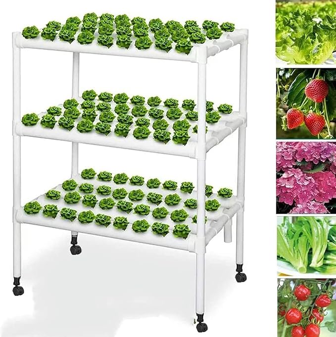 3-Layer 108-hole Hydroponic Planting Tower Soilless Cultivation Planting Kit Suitable for Hydroponic Planting of Leafy Vegetables