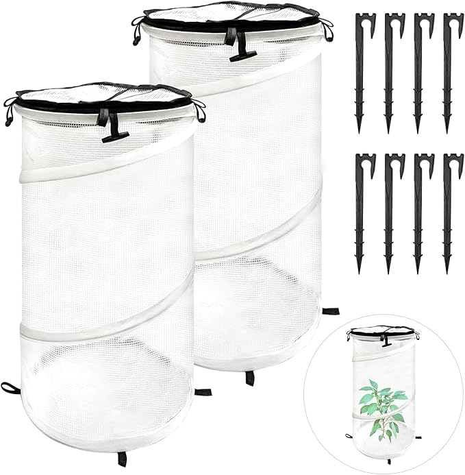 2 Pack Pop Up Mini Greenhouse for Raised Garden Bed Portable PVC Spring-Up Popup Greenhouse Plant Protector and Frost Cover for Young Tomato Plants &amp Other Plant Seedlings for Frost Rain Proof (bl