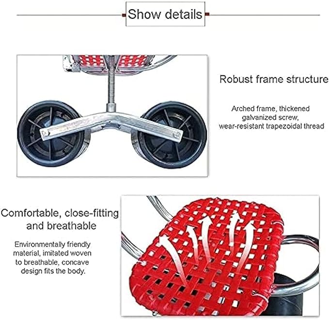 Garden Rolling Work Seat Garden Tools with Wheels 360 Degree Swivel Load 100Kg Adjustable Height for Weeding Gardening Lawn CareCGreen