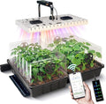 48W Full Spectrum LED Grow Light Seed Starter Kit 80-Cell Tray with 30W Heating Mat &amp Adjustable Dome Waterproof Germination System for Healthy Indoor Seedlings