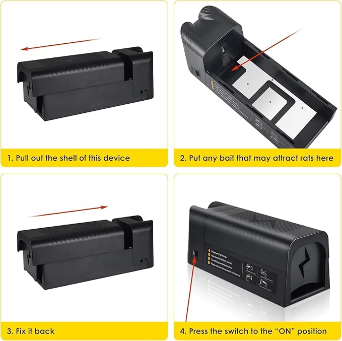 2026 Rat Trap Electric Mouse Trap Zapper with Powerful VoltageRechargeable Reusable Electric Mice Trap Rodent Zapper Electronic Mouse Traps Shock Killer for Indoor Kitchen Attic Warehouse Home