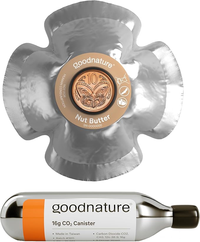 Goodnature 6-Month Top Up Pack Includes 1x Nut Butter Automatic Paste Pump and 1x 16g CO₂ Canister Compatible with A24 Rat &amp Mouse Traps