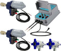 UYGALAXY Greenhouse Film Roll Up Motors with Limit Switch and Creeper (2 Packs) + Transformer Controller Electric Box (AC110V to DC24V) for PoultryNursery Ventilation kit Automatic Side Venting