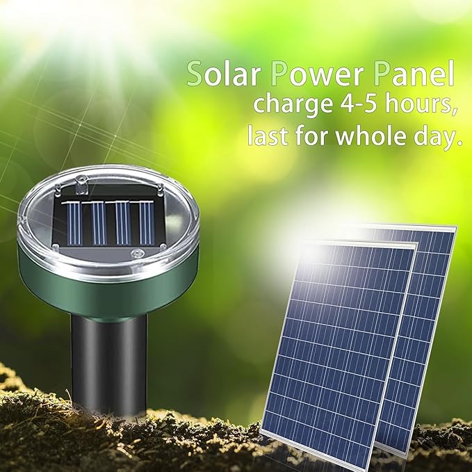Solar Powered Ultrasonic Mole RepellentWaterproof Outdoor Vibration Mouse Control for Yard Garden360° Effective Rodent Repellent with Ultrasonic SoundGreen10 Piece