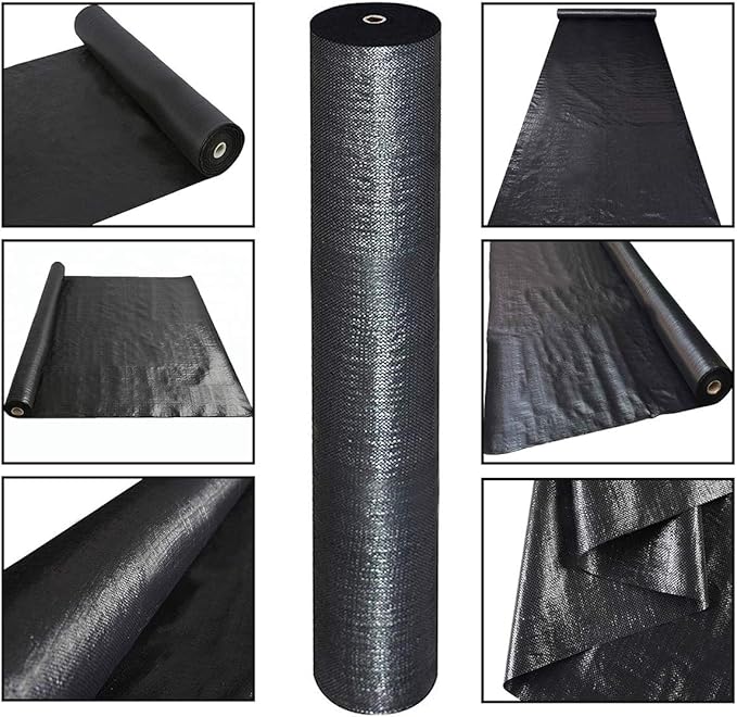 Premium 5oz Pro Weed Barrier Landscape Fabric Ground Cover Heavy Duty Commercial Anti-Weed Gardening Mat 6ft x 200ft Black