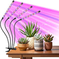 Indoor Plant Grow Light Full Spectrum Clip Plant Lamp 40 LED Beads with Red Blue White Light Plant Growing Light with Gooseneck 4/8/12/18H Timer 10 Brightness Levels 3 Lighting Modes 4 Head