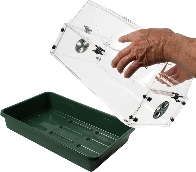 EarlyGrow Medium Seed and Herb Domed Propagator with Vented Side Height Extension and Security Clip SetGreen