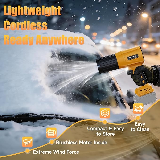 Cordless Leaf Blower Compatible with DeWalt 20V Battery (Tool Only) 800000 RPM Brushless Turbo Jet Blower up to 60m/s Airflow Lightweight 1.5 lbs Handheld Dust Blower for Patio Lawn &amp Garage