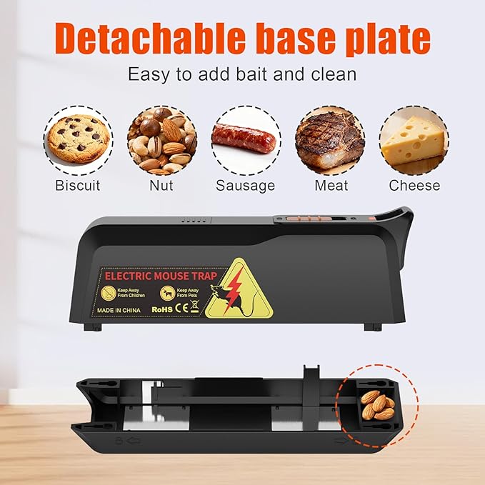 Electric Mouse Trap 2 Pack Humane Electronic Mouse Trap for Indoor Home Use Reusable Electric Rat Trap No-Touch Rodent Control for Kitchen Garage Attic Basement
