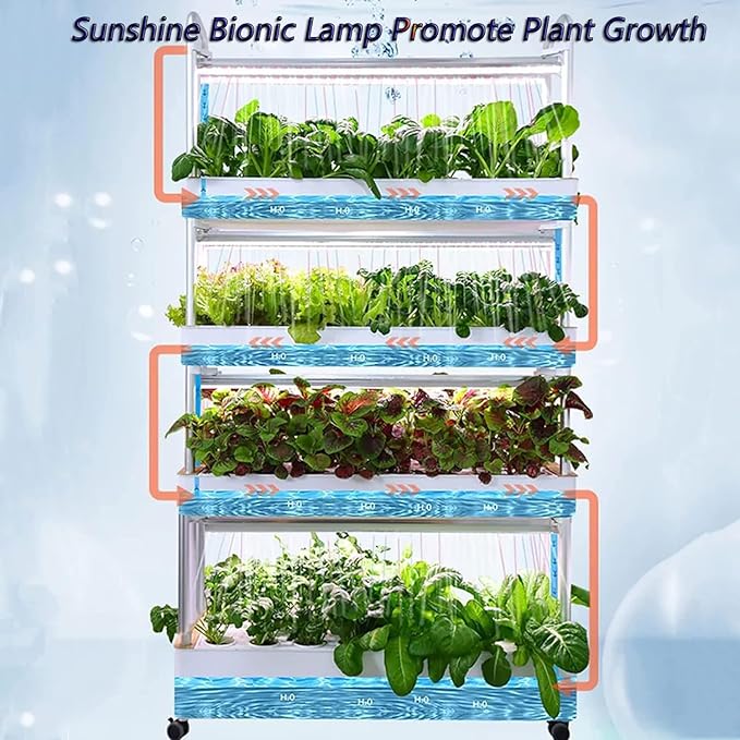 Smart Hydroponics Growing Kit With light 48/64/90/120Hole Hydroponics Indoor Self-watering Growing KitSoilless Cultivation Grow Tower with Pump Indoor Vegetable Plant Tower120hole
