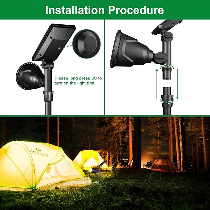 JSOT 600 Lumen Bright Solar Lights Outdoor WaterproofSolar Powered Landscape Spotlights Solar Walkway Lighting for Backyard Garden Pathway Driveway Path Wall Patio Decor Warm White 4 Pack