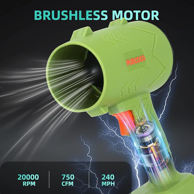 21V Cordless Leaf Blower with 4.0Ah Battery and Fast Charger 600G High Speed Handheld Blower for Lawn Care Patio CleaningLeavesSnow Car Drying - Lightweight Electric Blower for Yard(Green)