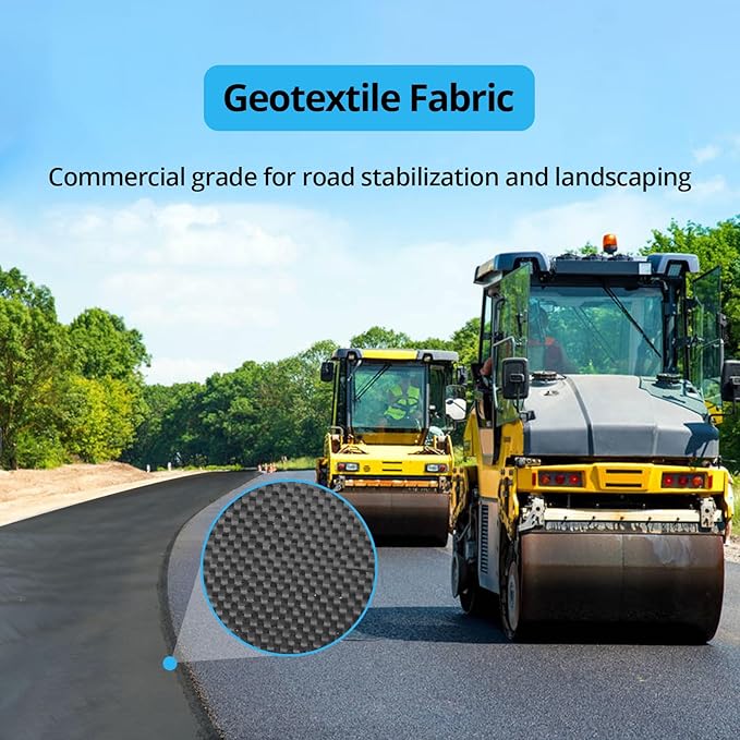 OUTLANE Weed Barrier Fabric Heavy Duty 13x108 Ft 5.8OZ Geotextile Fabric Under Gravel Garden Landscaping Fabric for Gravel Stabilization Landscaping Erosion Control &amp Ground Cover
