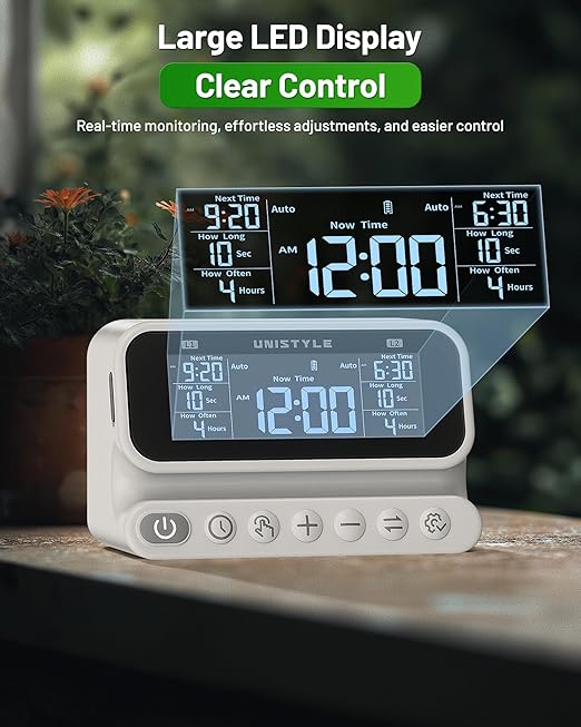 [All-New 2027] 2 Zone Automatic Plant Waterer for Indoor Unistyle Plant Watering Devices for Potted Plants Drip Irrigation System with Programmable