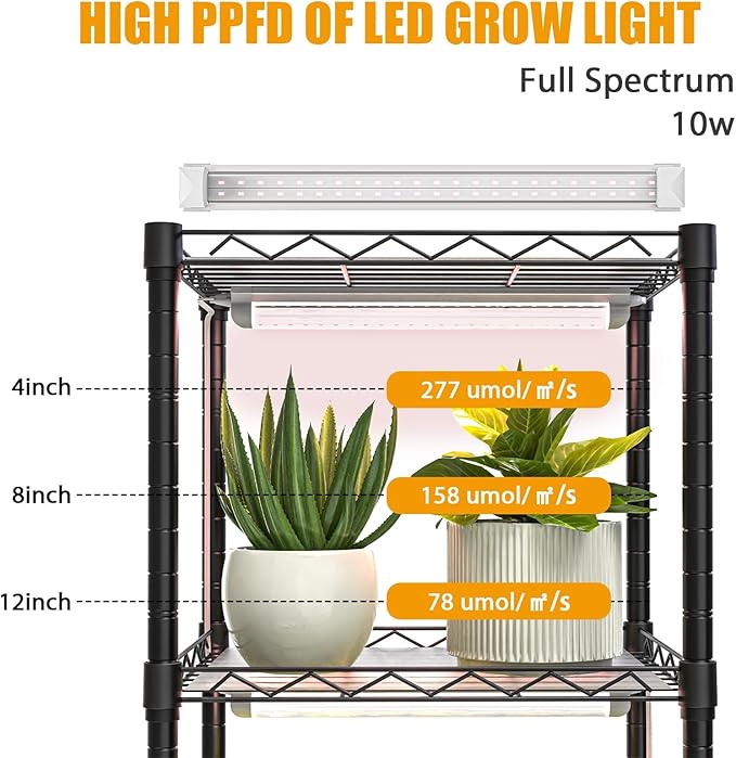 Indoor Greenhouse with Grow Lightswith 40W Full Spectrum Growing Lamps for Seed Starting  5 Tier 15.7 L×11.8 W×62.3 H Mini GreenhouseGrow Light Shelf with Tent and Thermometer