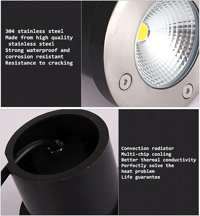 4PCS Round Landscape Light - 3W Outdoor Floor Spotlight IP67 Waterproof Outdoor Recessed LED Spotlight Outdoor Step Garden Floor Spotlights LED Beam Spotlight for Lawn Garden Hotel ( Color