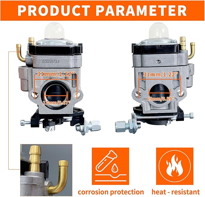 Ruixing OEM PR48BT Carburetor for Poulan Pro PR46BT PR48BT 46cc 48cc Gas Backpack Blower BP400 BP402 Blower Carburetor for RedMax EB7000 EB7001 EB4300 EB4400 EB4401 145BT 155BT Leaf Blower Parts