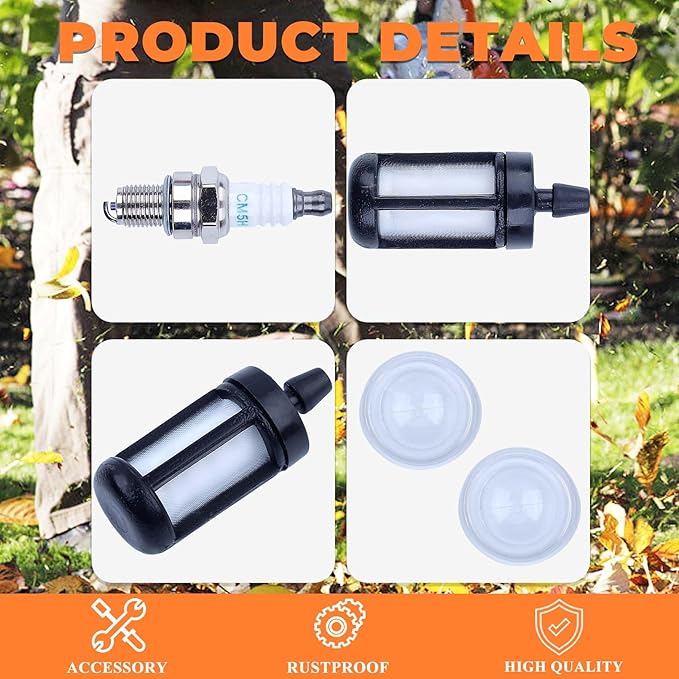 Ignition Coil Spark Plug Kit For Stihl BG56 BG86 BG86C BG56C SH56 SH86 SH56C SH86C Handheld Leaf Blower BR200 Backpack Blower 4241 1316 A 4241 1306 A 4241 1306 B 4241 1300 B 0000 1322 A
