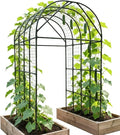 Garden Trellis Arch 7FT Tall – Plastic Coated Metal Arch Trellis for Climbing Plants Outdoor Weather-Resistant Steel Garden Arch for Vegetables Cucumber Tomato Raised Bed Trellis