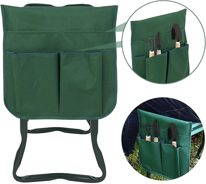 Foldable Garden Kneeler and Seat Portable Stool EVA Pad Bonus Tool Pouch USA