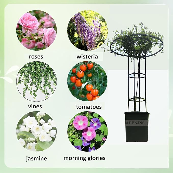 Garden Obelisk Heighten Metal Garden Trellis Potted Plant Climbing Support for Indoor Outdoor Flowers Vine TomatoesWhite90 cm