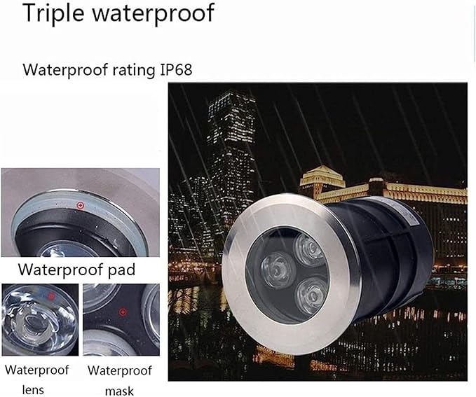LED Underwater Spotlight - 12V IP68 Waterproof Mini Landscape Lighting with 30° Beam Angle