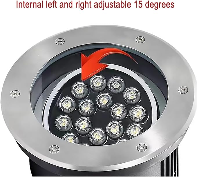 Outdoor Buried Lights - LED Landscape LampEmbedded 15° Adjustment Angle Ground Light IP68 Triple Waterproof Polarized Spotlight for Garden Courtyard DecoratiRed-9W