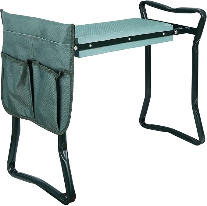 Folding Garden Kneeler Bench Kneeling Soft Eva Pad Seat with Stool Pouch
