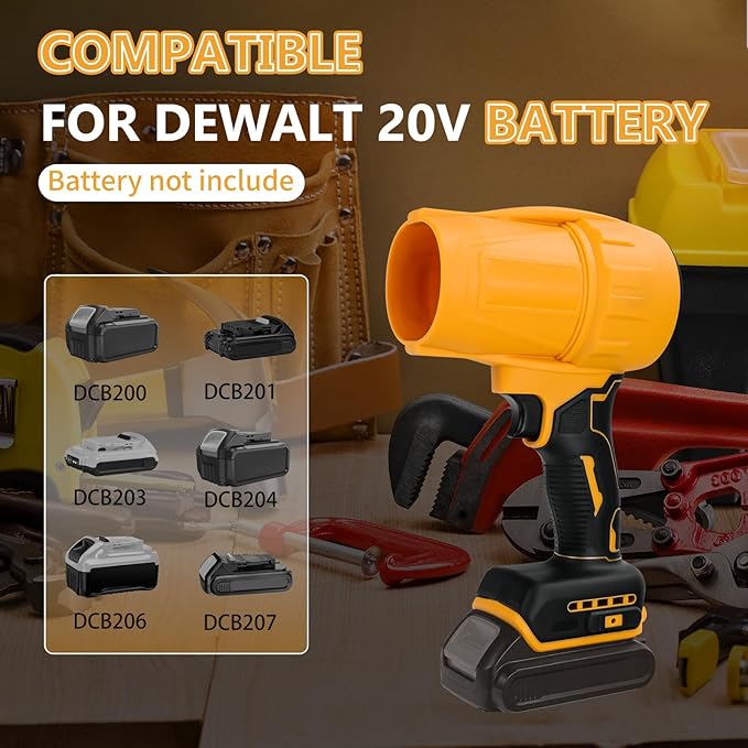 Cordless Leaf Blower for DeWalt 20V Battery 30000 RPM Handheld Jet Fan Air Blower Mini Jet Dry Blowers Fan for Patio Cleaning Lawn Car (NO Battery)