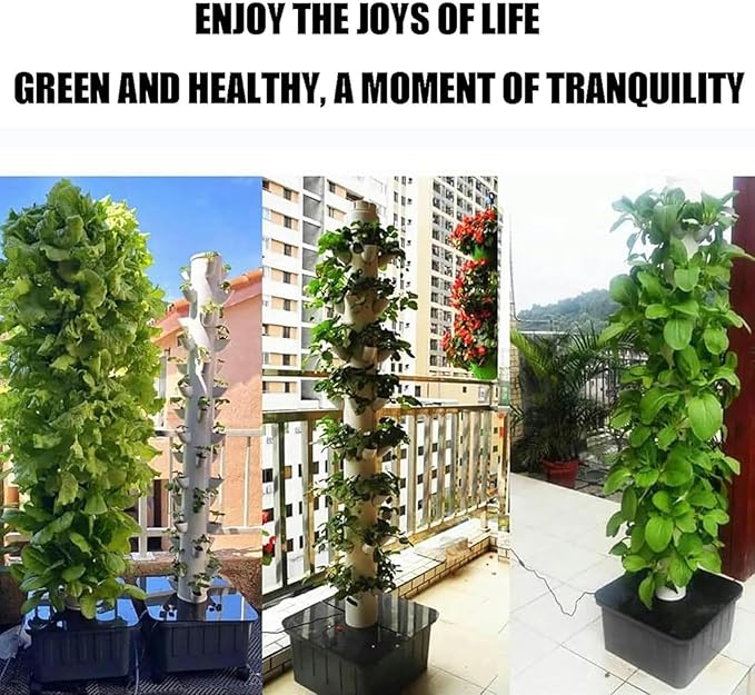Hydroponic Kits Hydroponic Tower Garden Hydroponics System for Herbs Fruits and Indoor Vegetables 15 Tiers 45 Plants Beginner Hydroponics System