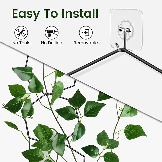 Trellis for Climbing Plants Indoor &amp Outdoor Pothos Plant Climber Support with Connect-Hooks18pcs DIY House Plant Accessories for Ivy Hoya Pothos FlowerGarden Plant Wall Trellis Gift - Hexagons