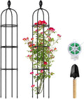 2 Pack 5Ft Tall Garden Obelisk Trellis for Climbing Plants Outdoor Plant Trellis Garden Tower Trellis for Potted Plant Climbing Flowers Vegetable Cucumber Trellis