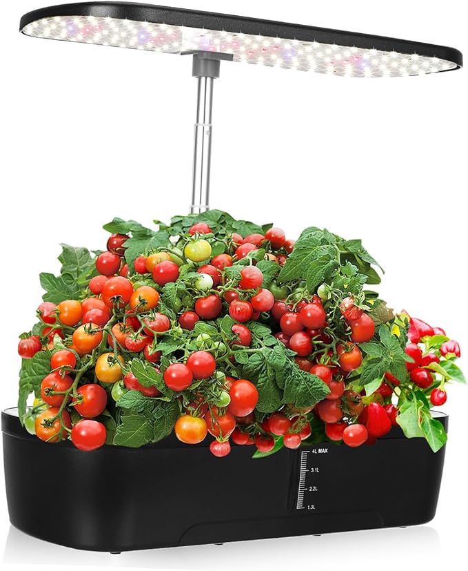 Kisangel 1 Set Indoor Hydroponic Gardening Kit Smart Plant with Automatic Watering Fertilization and Temperature Control for Easy Indoor Vegetable Cultivation
