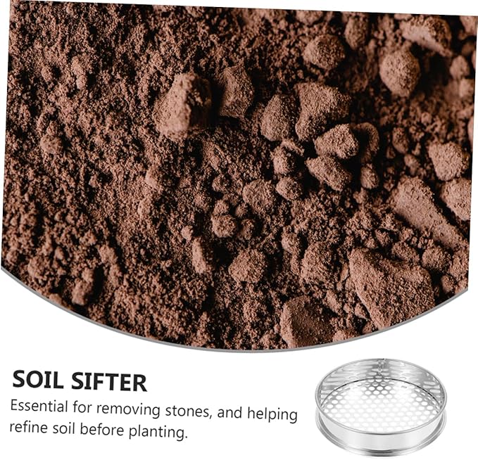 2pcs Garden Sifting Tool Stainless Steel Soil Sieve Manual Soil Sieve for Gardening