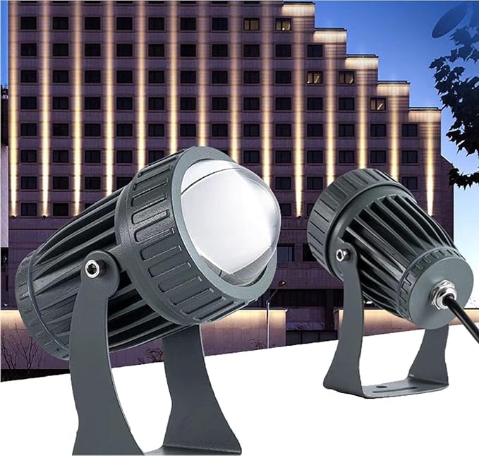 Rotation LED Spotlight - 10W Narrow Beam Floodlight Adjustable Angle Up Lamps Spotlight Led Beam Light IP65 Waterproof Landscape Lights For Exterior Wall Building Garden Lighting(Warm White10W(24