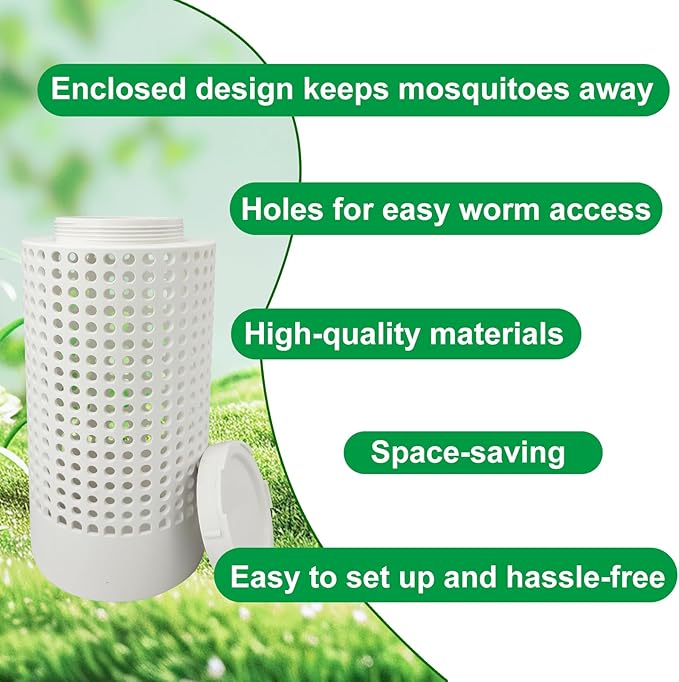 2 PCS Inground Worm Composter Inground Worm Farm Compost Bin Kit for Raised Garden Beds at Home Farm Compost Bin for Garden Reducing Food Waste Composting Systems Sustainable Worm Composter.