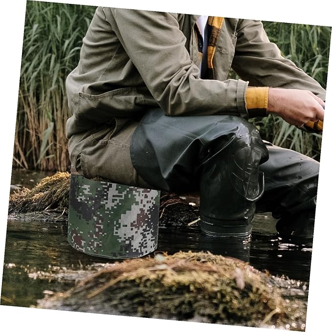 Kisangel Portable Garden Stool for Seniors with 25cm Height and Storage Pocket Lightweight Small Workseat for Gardening Camping Fishing and Outdoor Activities Random Style