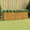Corten Steel Garden Raised Bed Ample Space Outdoor Planter Box with Open Bottom Metal Raised Planter Bed for Vegetables Flowers 110.2x15.7x31.5 Brown-397