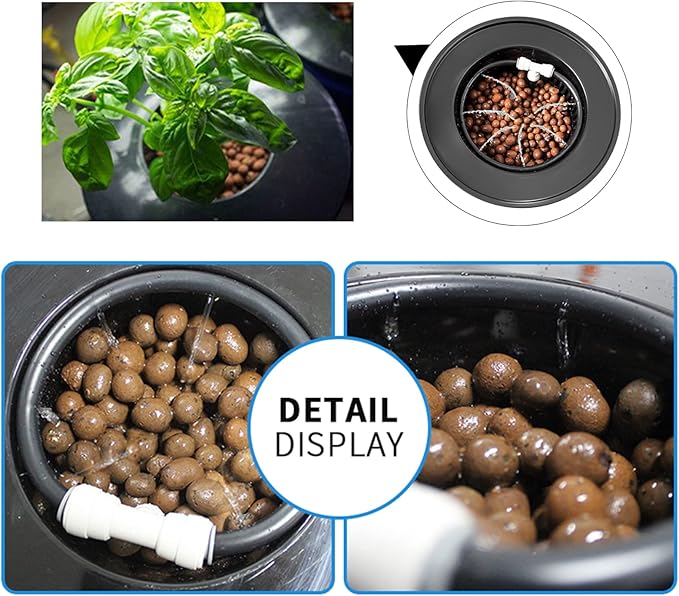 5 Gal Hydroponic Growing System Indoor Deep Water Culture with Drip Irrigation &amp Air Pump 8 Basket Kit for Vegetables Herbs Home Garden
