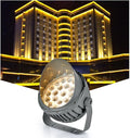 LED Outdoor Ground Lights - Rotation Spotlight 110-240V Long Beam LED Spotlight IP65 Waterproof Outdoor Light Long Beam Floodlights Narrow Light Wall Washer(Green27W)